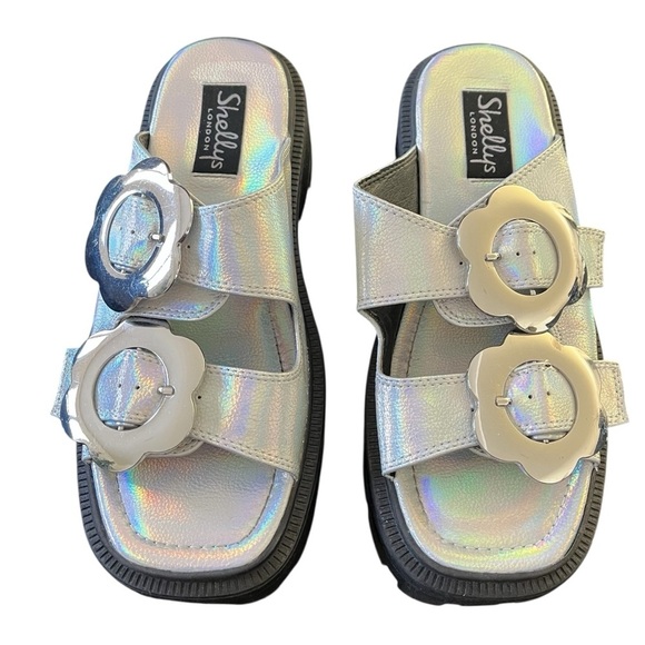 SHELLYS LONDON x DOLLS KILL Amber Flower Chunky Sole Sliders - Picture 3 of 13